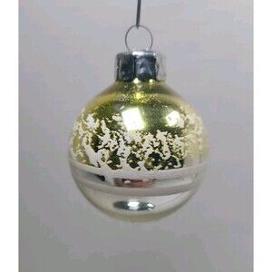 Vintage East Germany Glass Christmas Ornament gold and silver